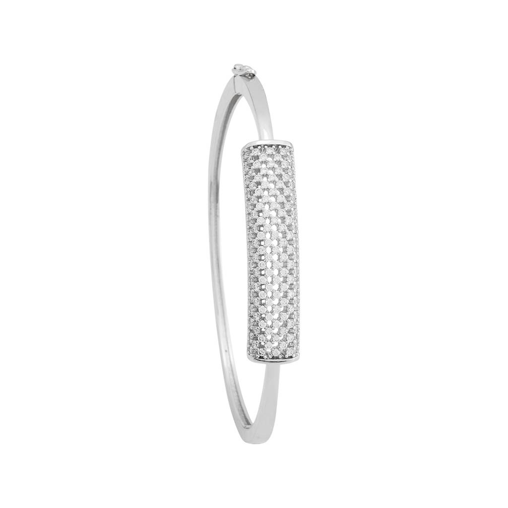Kushal'S Fashion Jewellery Rhodium-Plated Party Zircon Kada - 180085 : 430538