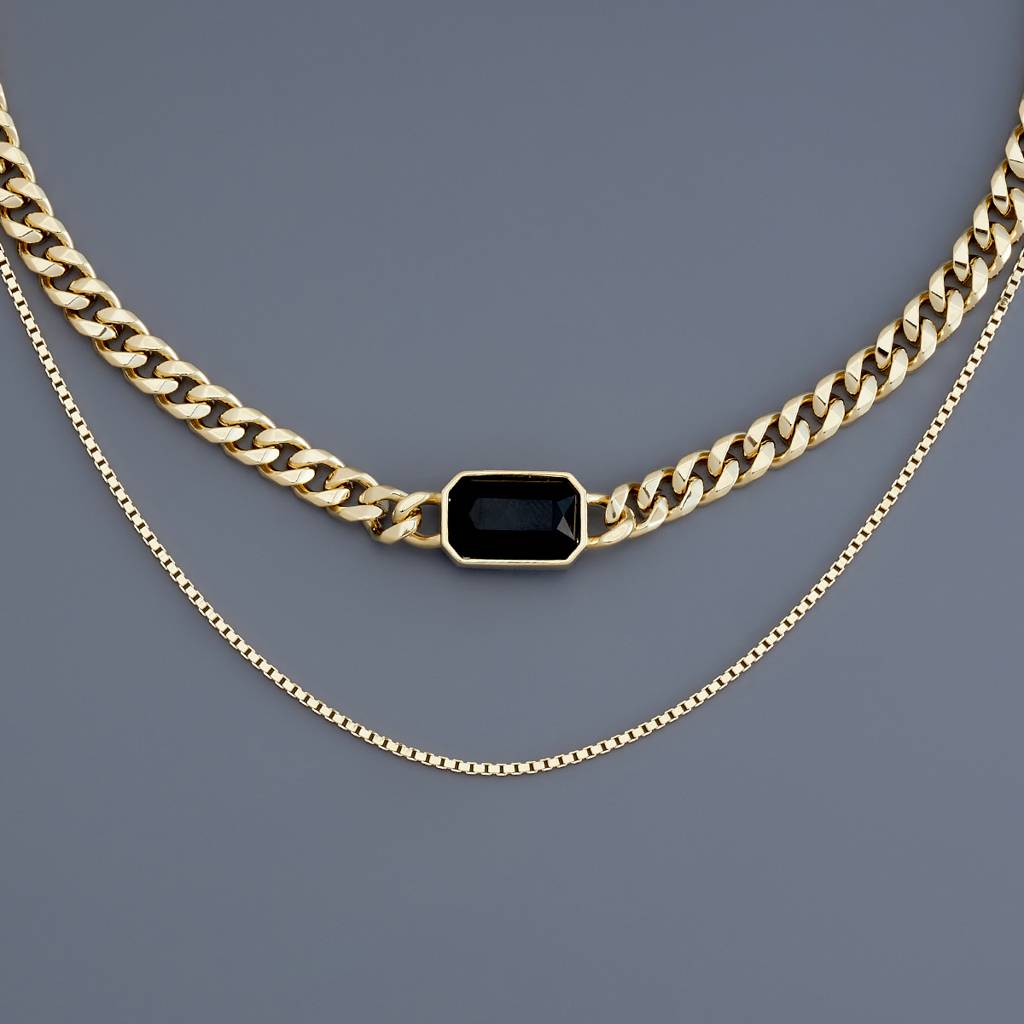 Kushal'S Fashion Jewellery Black Gold-Plated Party Trendy Necklace : 430678