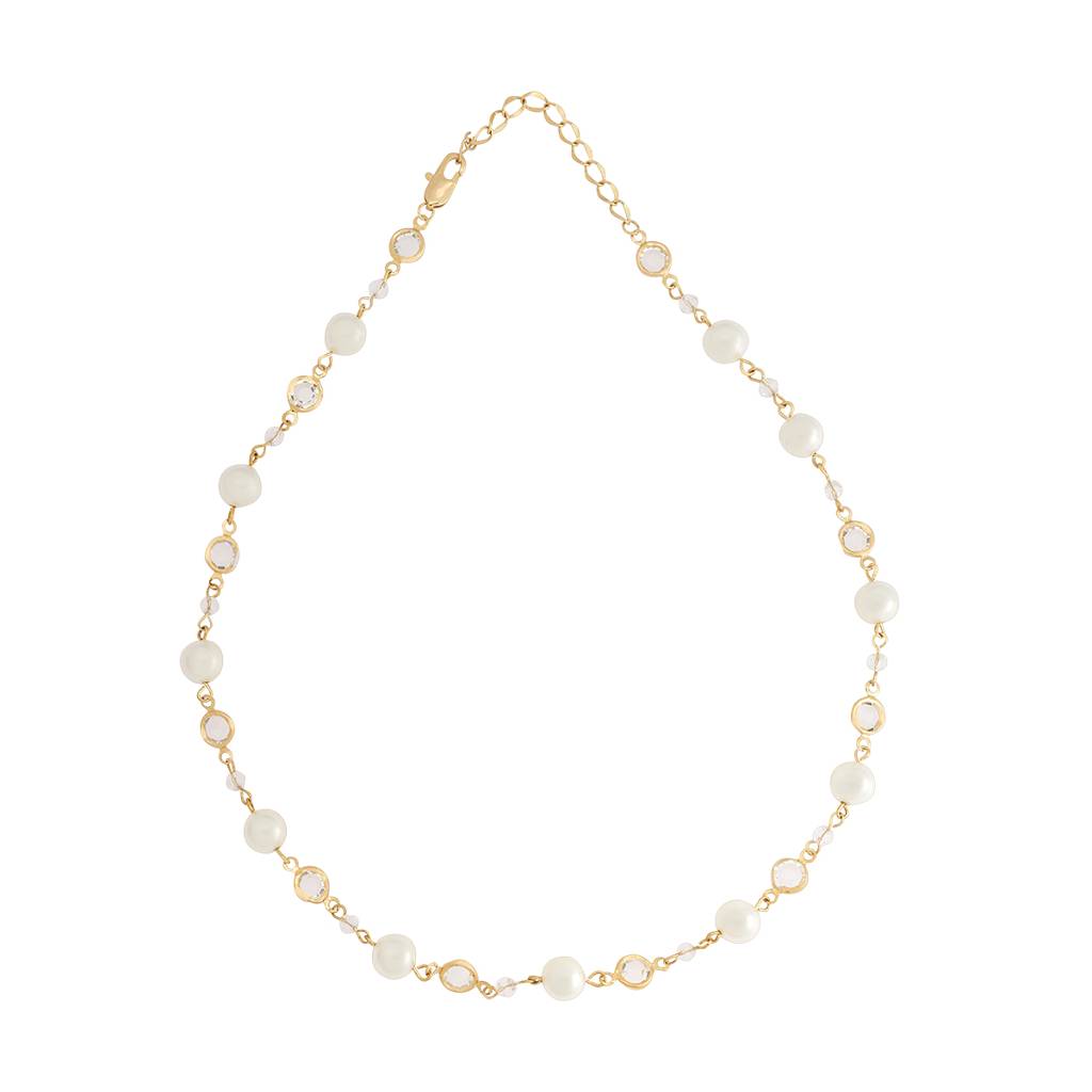 Kushal'S Fashion Jewellery Pearl Gold-Plated Party Trendy Necklace - 430684 : 430684