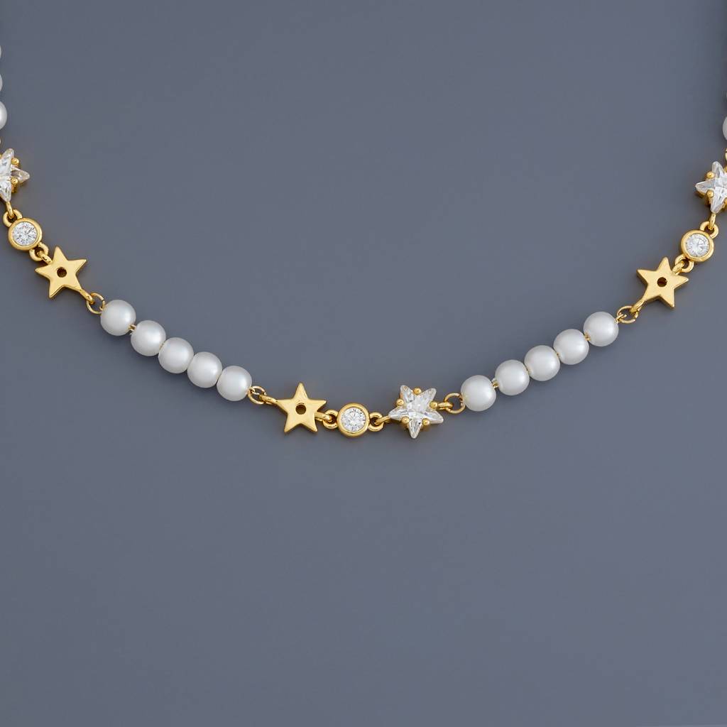 Kushal'S Fashion Jewellery Pearl Gold-Plated Party Trendy Necklace - 430734 : 430734