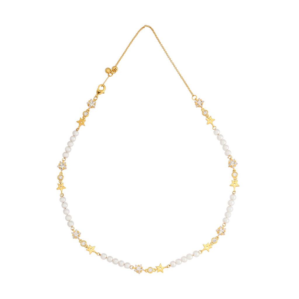 Kushal'S Fashion Jewellery Pearl Gold-Plated Party Trendy Necklace - 430734 : 430734