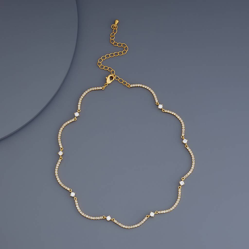 Kushal'S Fashion Jewellery White Gold-Plated Party Trendy Necklace - 430736 : 430736