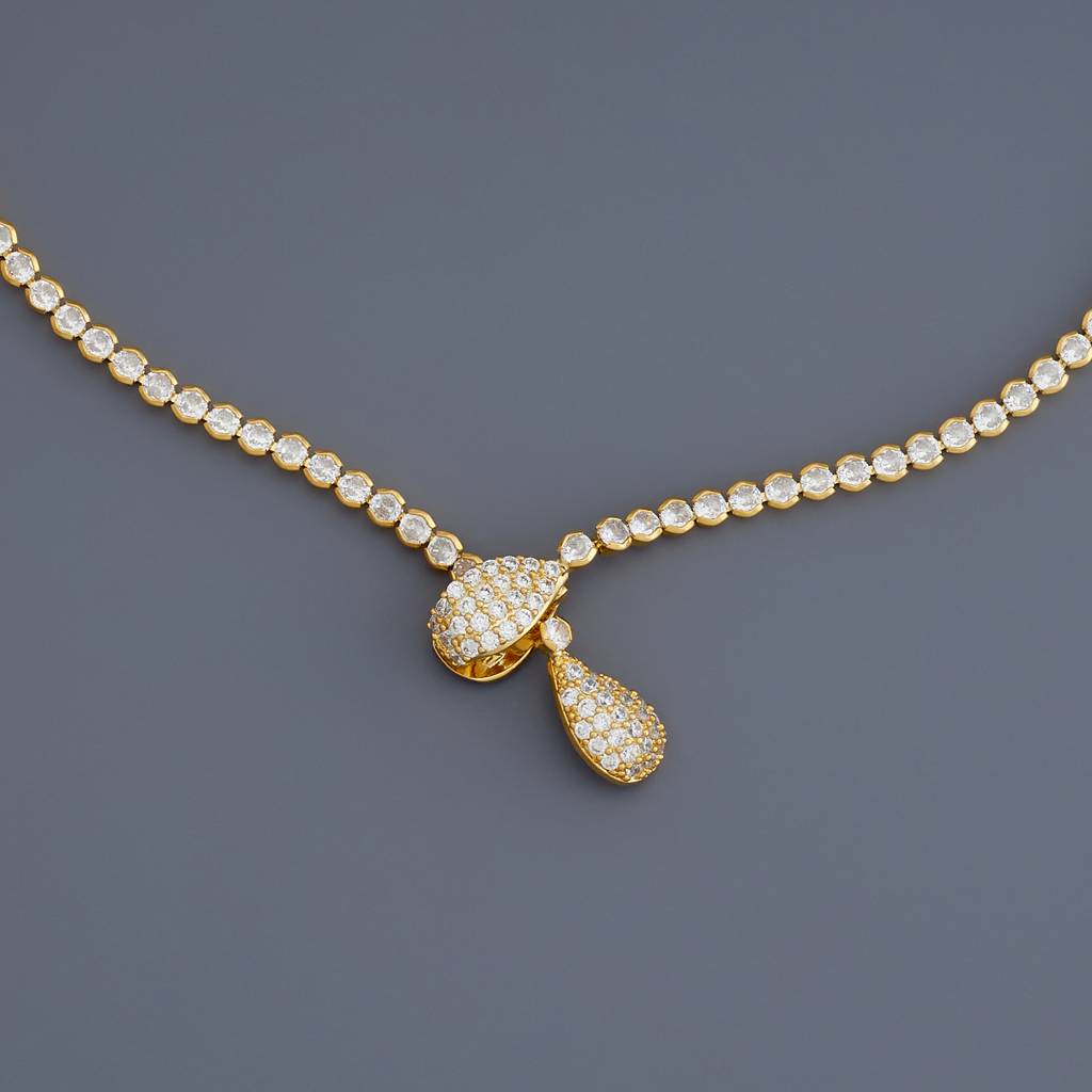 Kushal'S Fashion Jewellery White Gold-Plated Party Trendy Necklace - 430738 : 430738