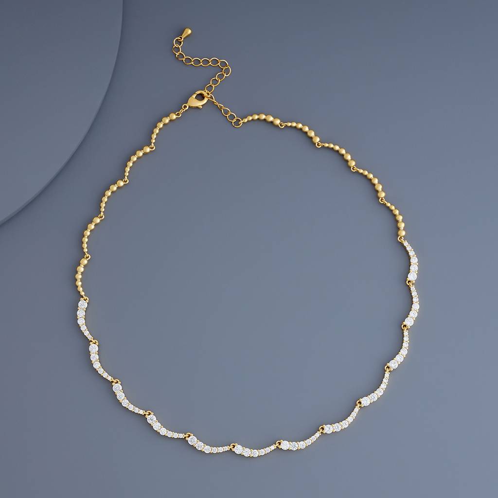 Kushal'S Fashion Jewellery White Gold-Plated Party Trendy Necklace - 430740 : 430740