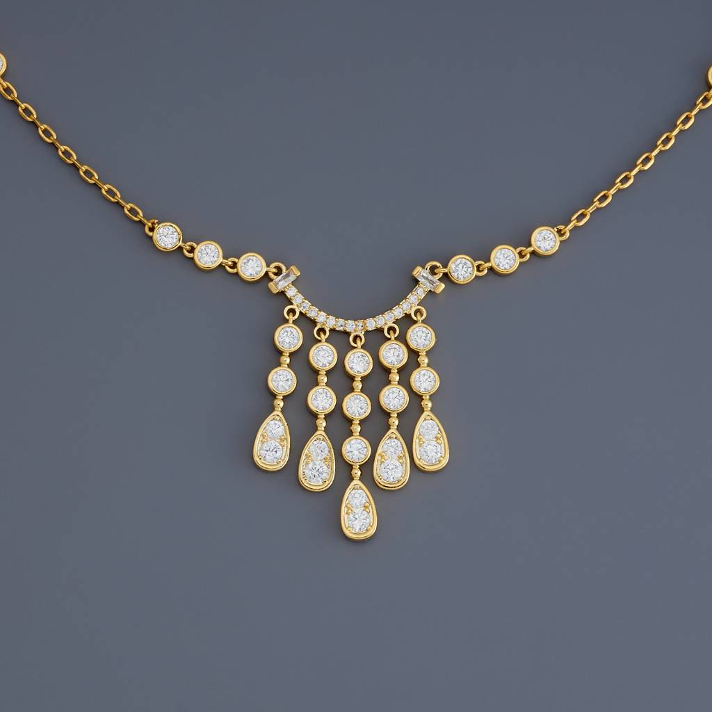 Kushal'S Fashion Jewellery White Gold-Plated Party Trendy Necklace - 430743 : 430743