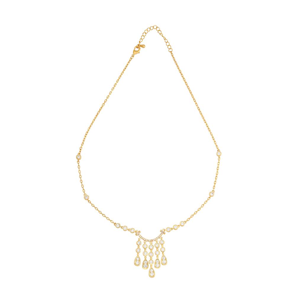Kushal'S Fashion Jewellery White Gold-Plated Party Trendy Necklace - 430743 : 430743