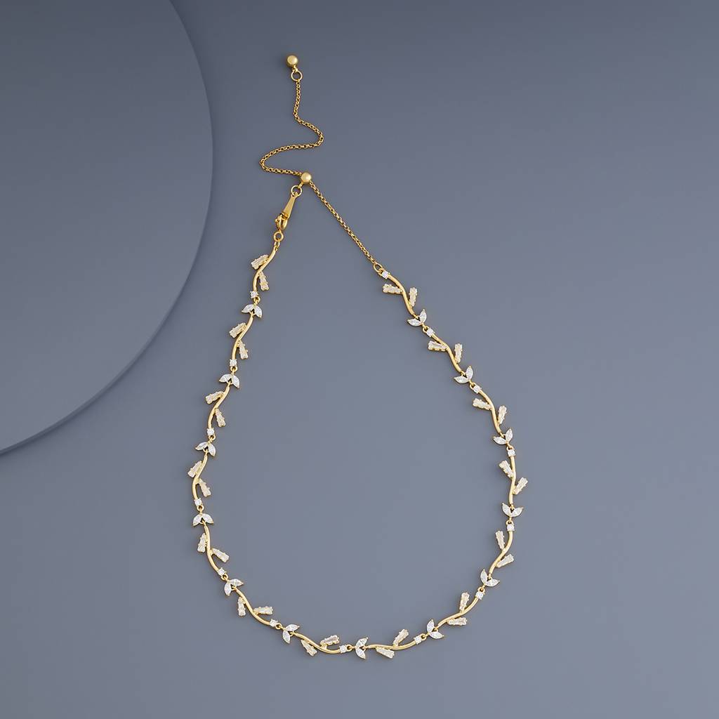 Kushal'S Fashion Jewellery White Gold-Plated Party Trendy Necklace - 430745 : 430745