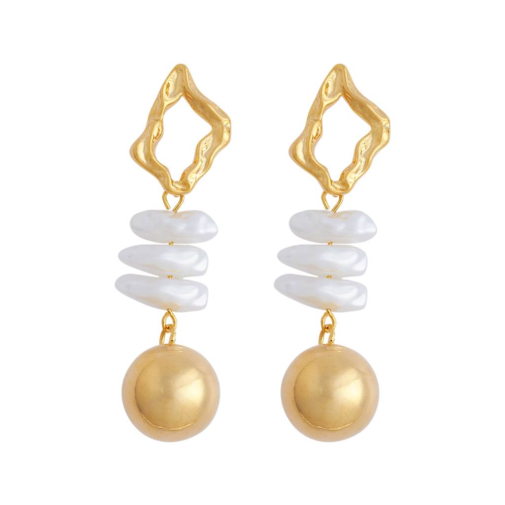 Kushal'S Fashion Jewellery Pearl Gold-Plated Party Trendy Earring - 430846 : 430846