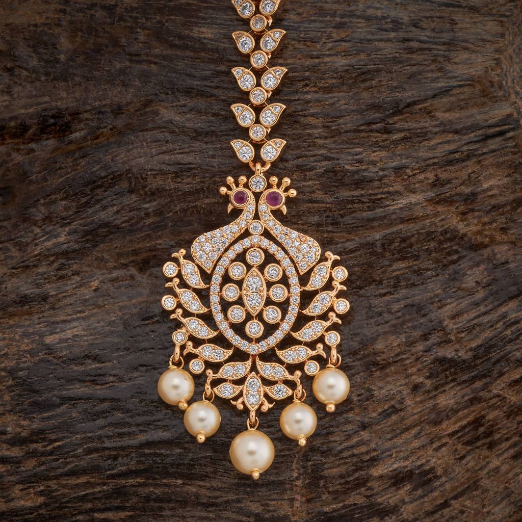 Kushal'S Fashion Jewellery White Gold-Plated Party Zircon Tikka - 430860 : 430860