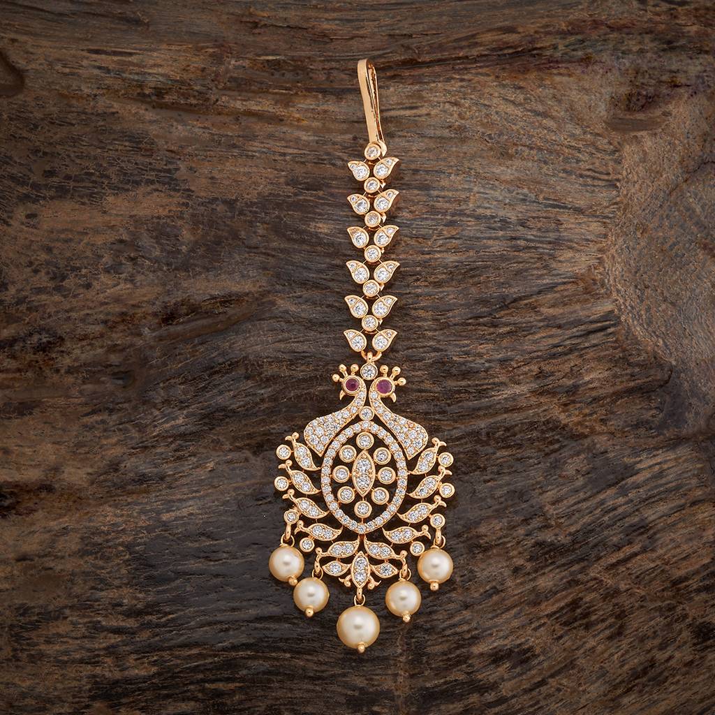 Kushal'S Fashion Jewellery White Gold-Plated Party Zircon Tikka - 430860 : 430860