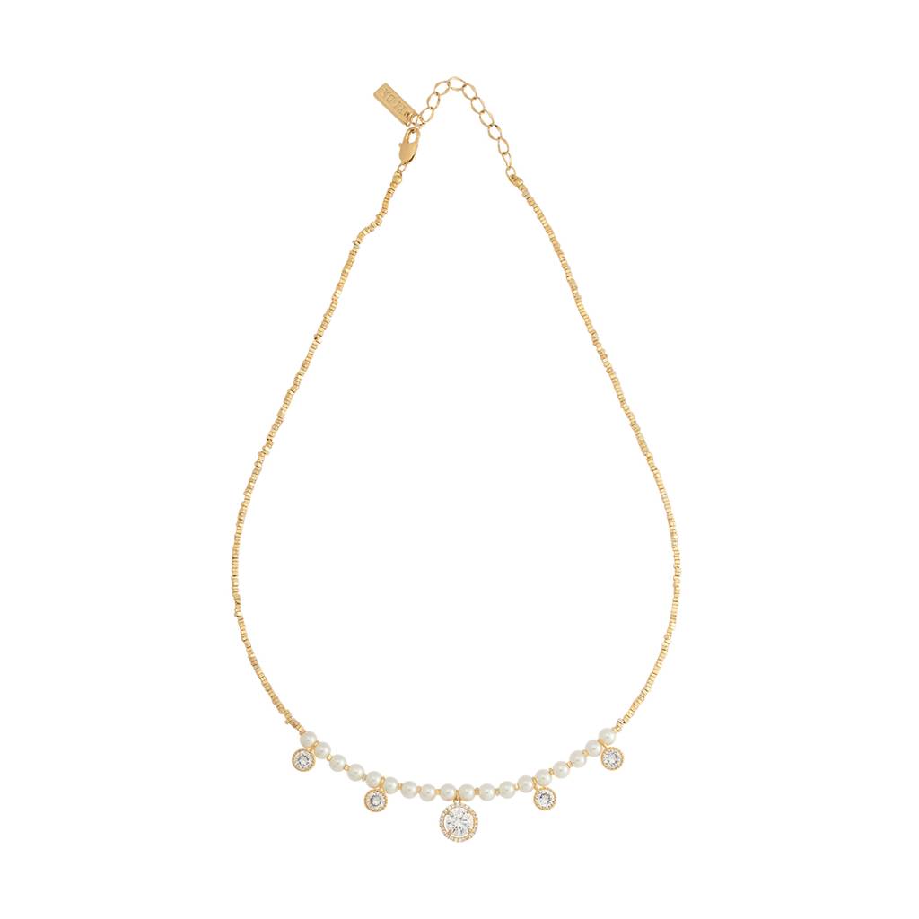 Kushal'S Fashion Jewellery Pearl Gold-Plated Party Trendy Necklace - 431246 : 431246