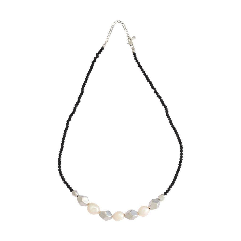 Kushal'S Fashion Jewellery Pearl Rhodium-Plated Party Trendy Necklace : 431197