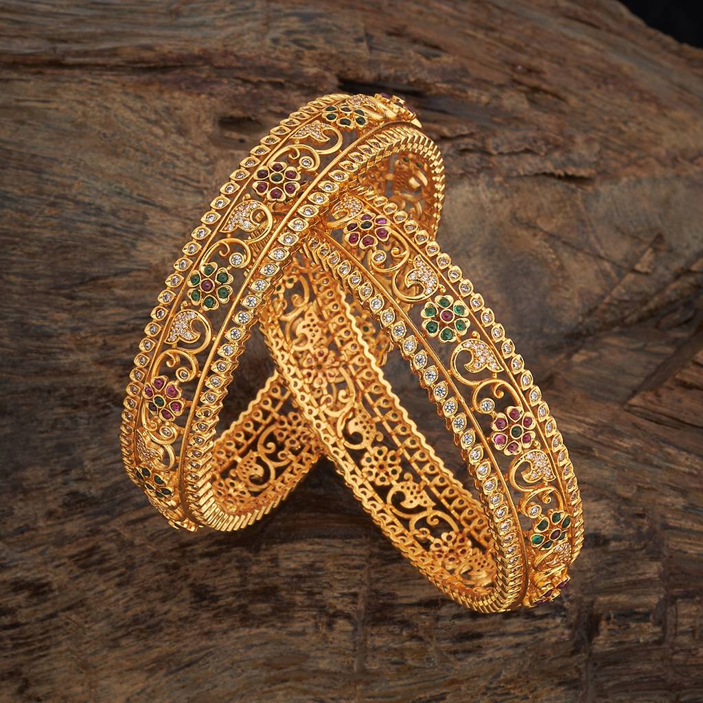 Kushal'S Fashion Jewellery Plated Ethnic Antique Bangle - 180553 : 431503