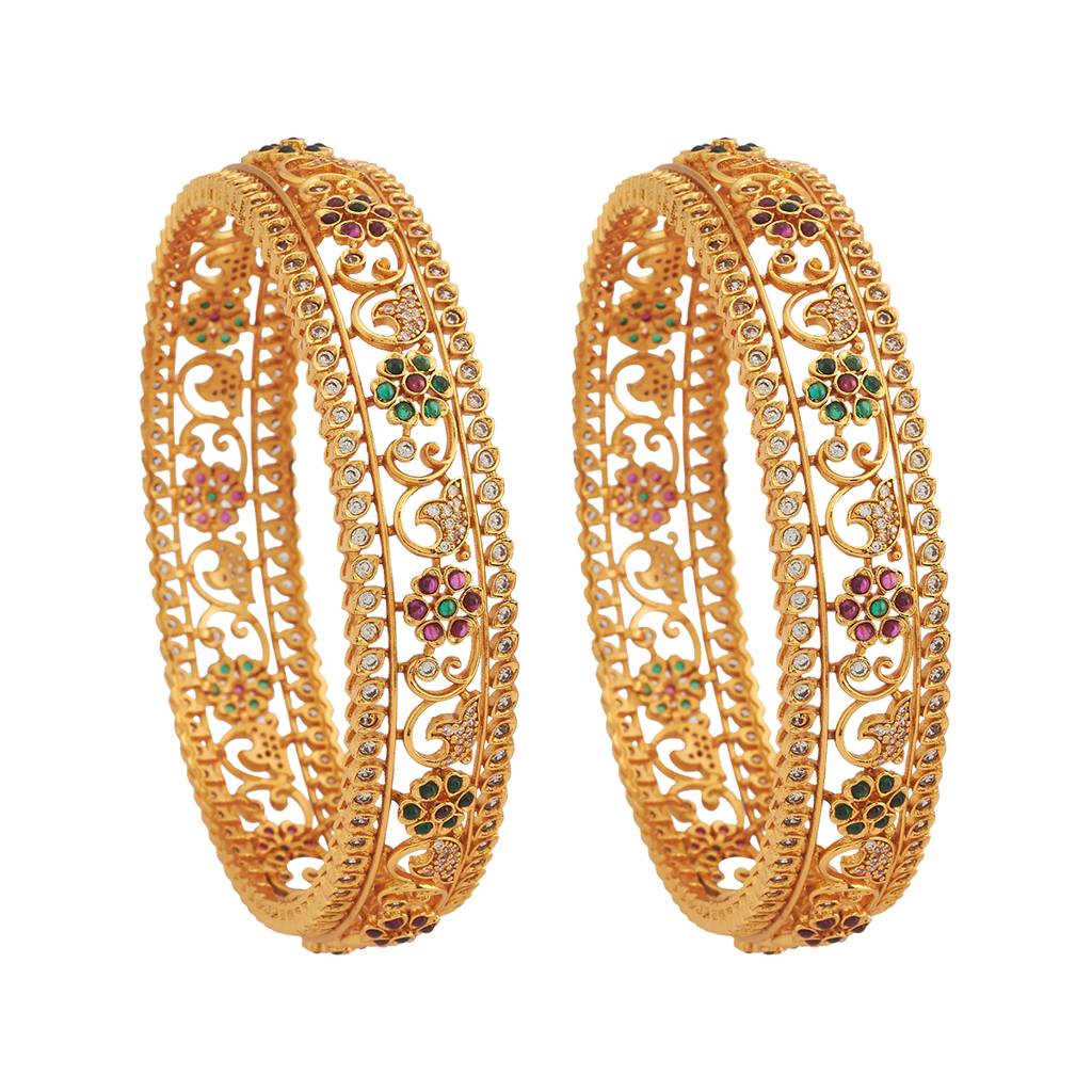 Kushal'S Fashion Jewellery Plated Ethnic Antique Bangle - 180553 : 431503