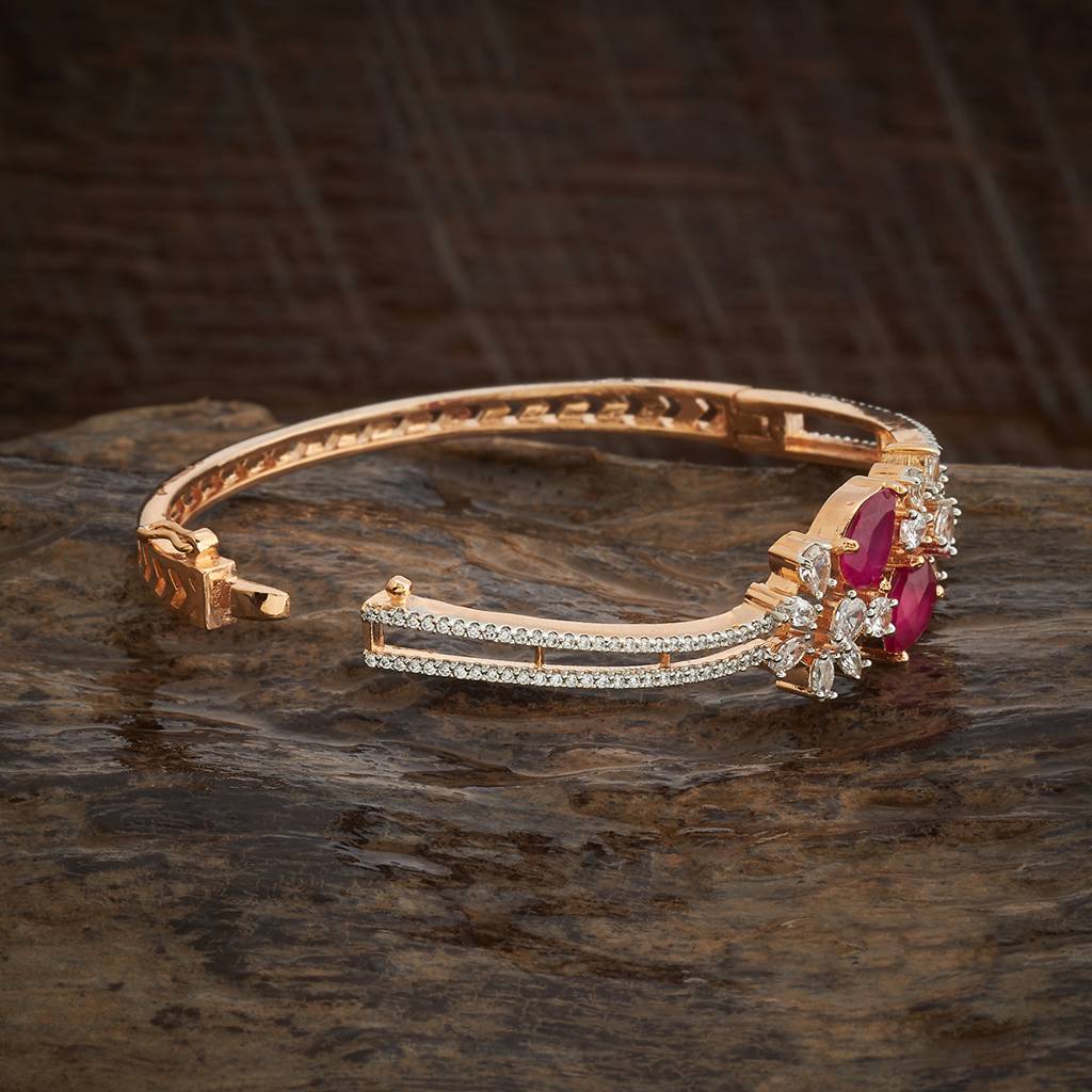 Kushal'S Fashion Jewellery Rhodium-Plated Party Zircon Kada - 180717 : 431939
