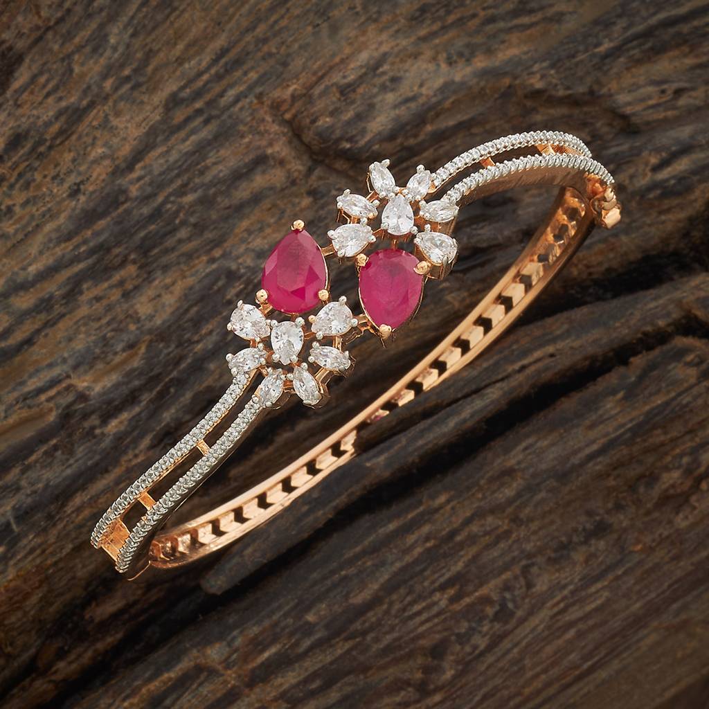 Kushal'S Fashion Jewellery Rhodium-Plated Party Zircon Kada - 180717 : 431939