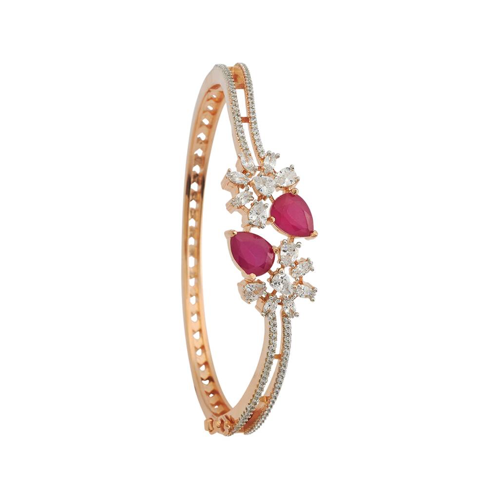 Kushal'S Fashion Jewellery Rhodium-Plated Party Zircon Kada - 180717 : 431939