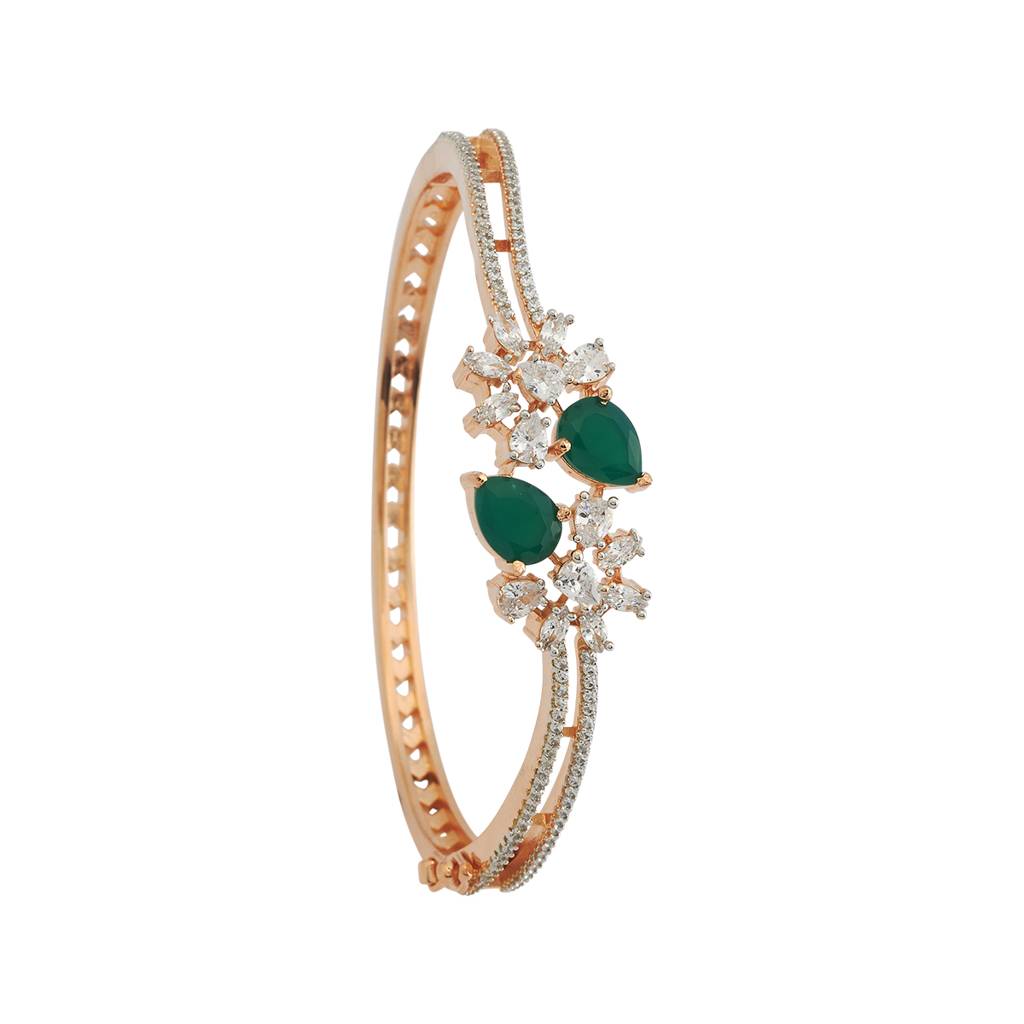 Kushal'S Fashion Jewellery Rhodium-Plated Party Zircon Kada - 180717 : 431940