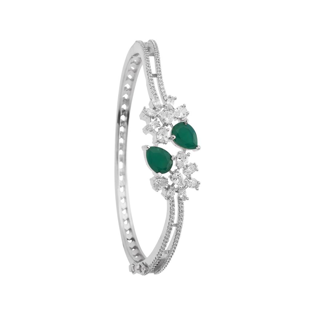 Kushal'S Fashion Jewellery Rhodium-Plated Party Zircon Kada - 180717 : 431941