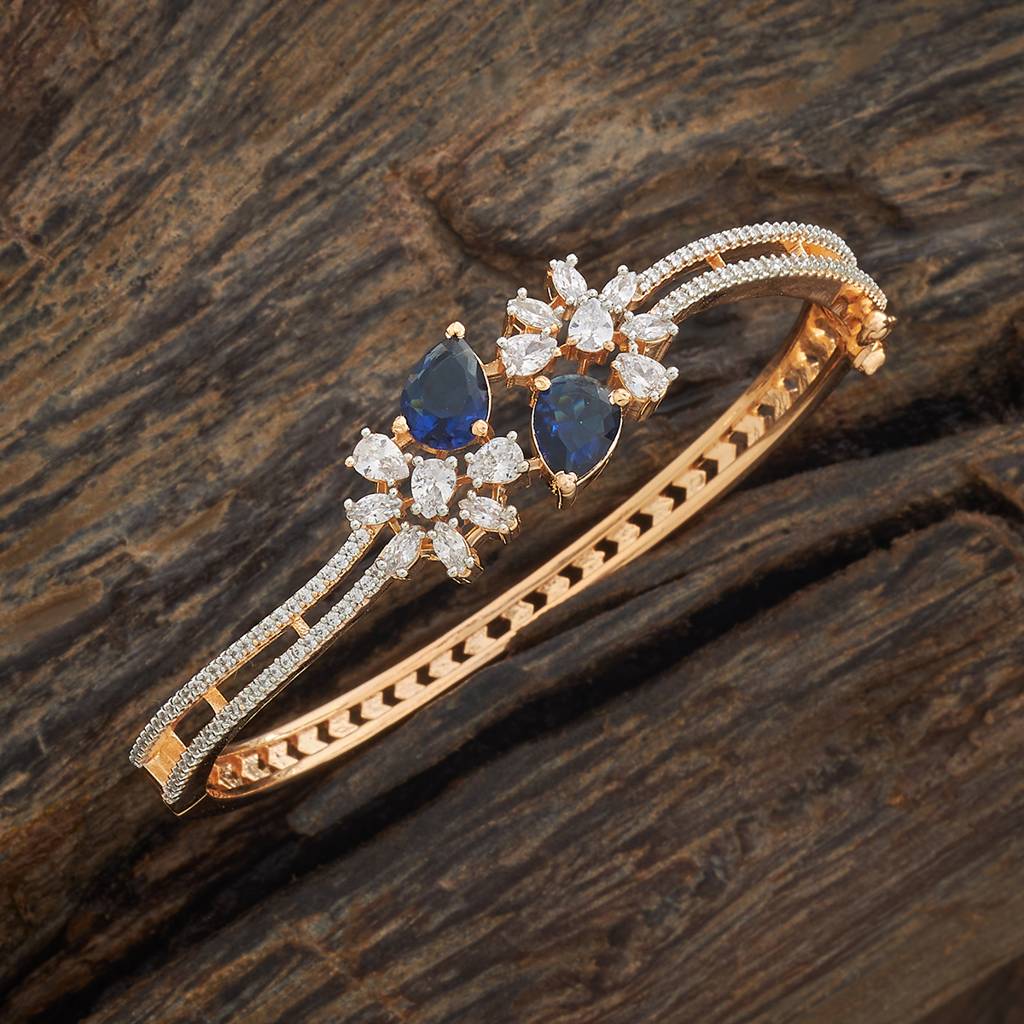 Kushal'S Fashion Jewellery Rhodium-Plated Party Zircon Kada - 180717 : 431943