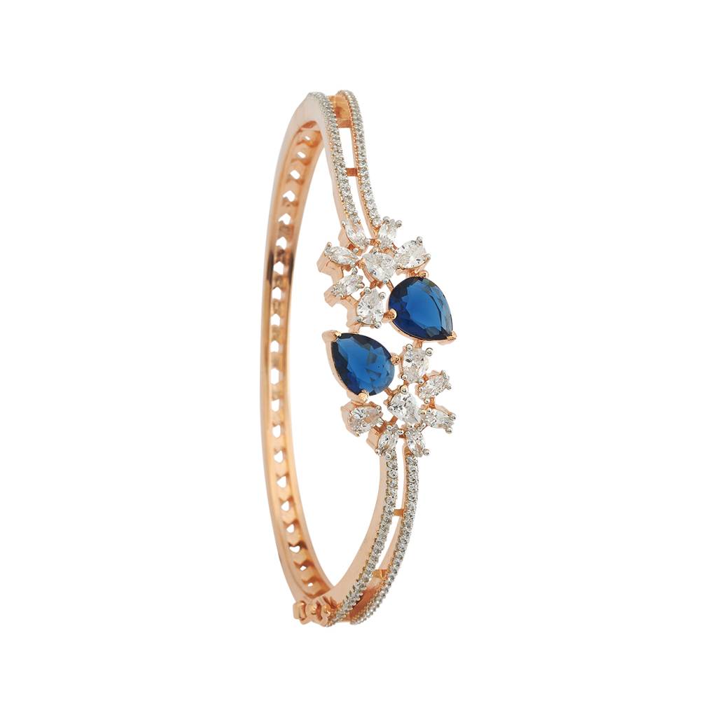 Kushal'S Fashion Jewellery Rhodium-Plated Party Zircon Kada - 180717 : 431943