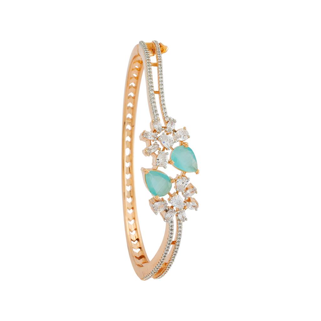 Kushal'S Fashion Jewellery Rhodium-Plated Party Zircon Kada - 180717 : 431944
