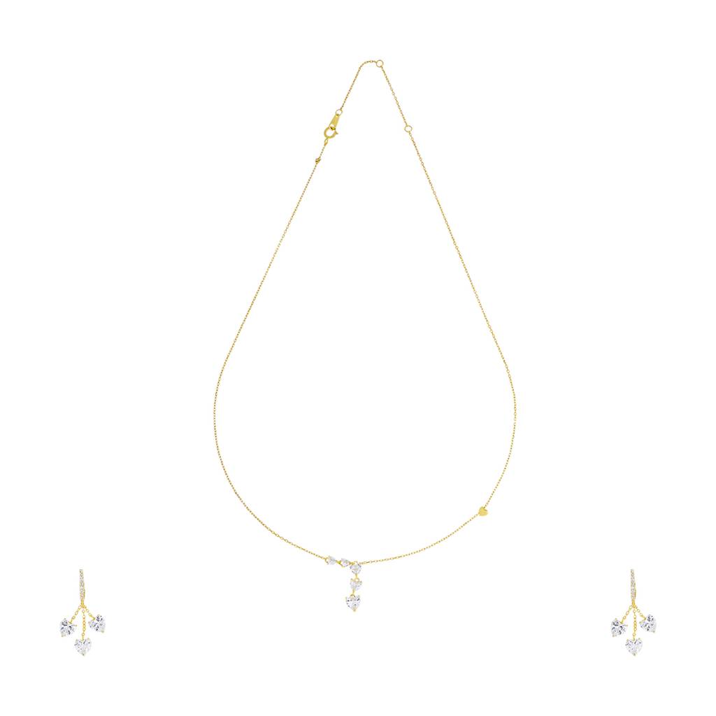 Kushal'S Fashion Jewellery White Gold-Plated Casual 92.5 Pure Silver Pendant Earring Set - 432711 : 432711