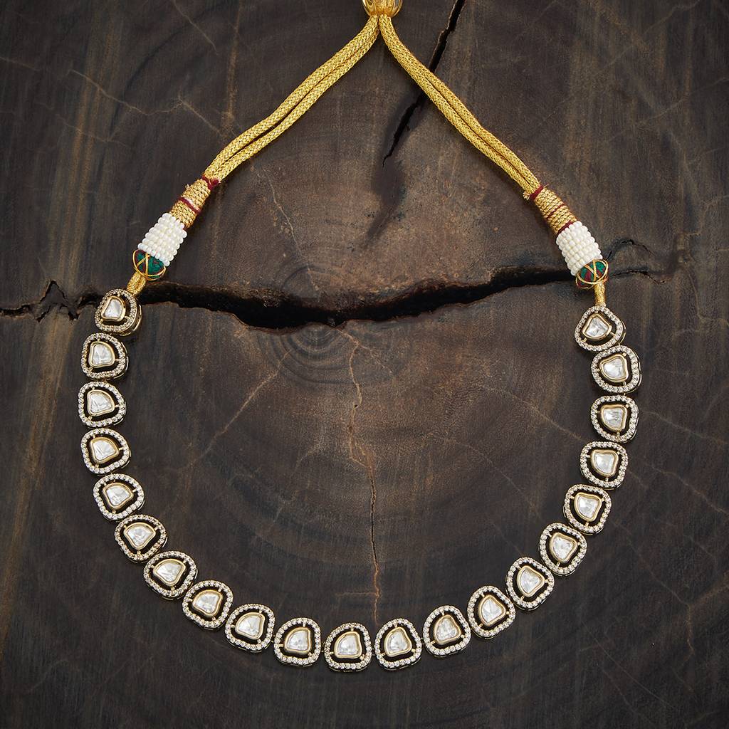 Kushal'S Fashion Jewellery White Western Kundan Necklace - 432944 : 432944
