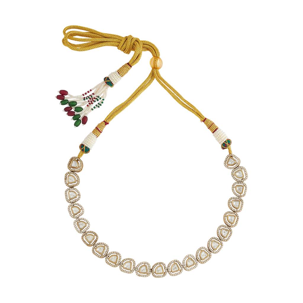 Kushal'S Fashion Jewellery White Western Kundan Necklace - 432944 : 432944