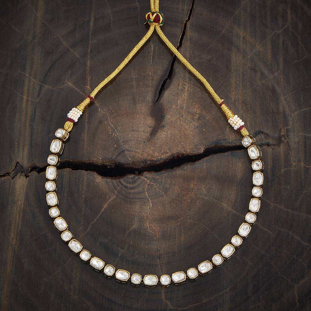 Kushal'S Fashion Jewellery White Western Kundan Necklace - 432945 : 432945