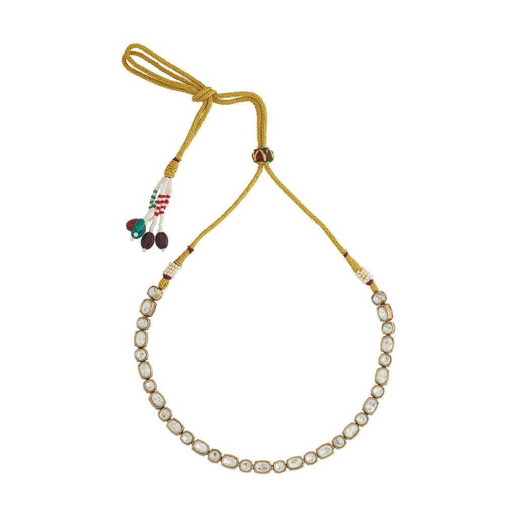 Kushal'S Fashion Jewellery White Western Kundan Necklace - 432945 : 432945