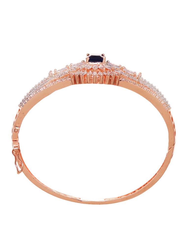 Rose Gold Plated Blue Ad Handcrafeted Bangle Style Bracelet : SJBR1811