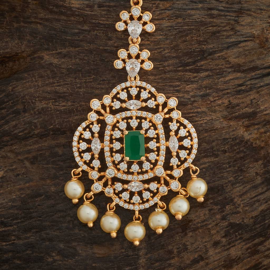 Kushal'S Fashion Jewellery Gold-Plated Party Zircon Tikka - 181252 : 433366