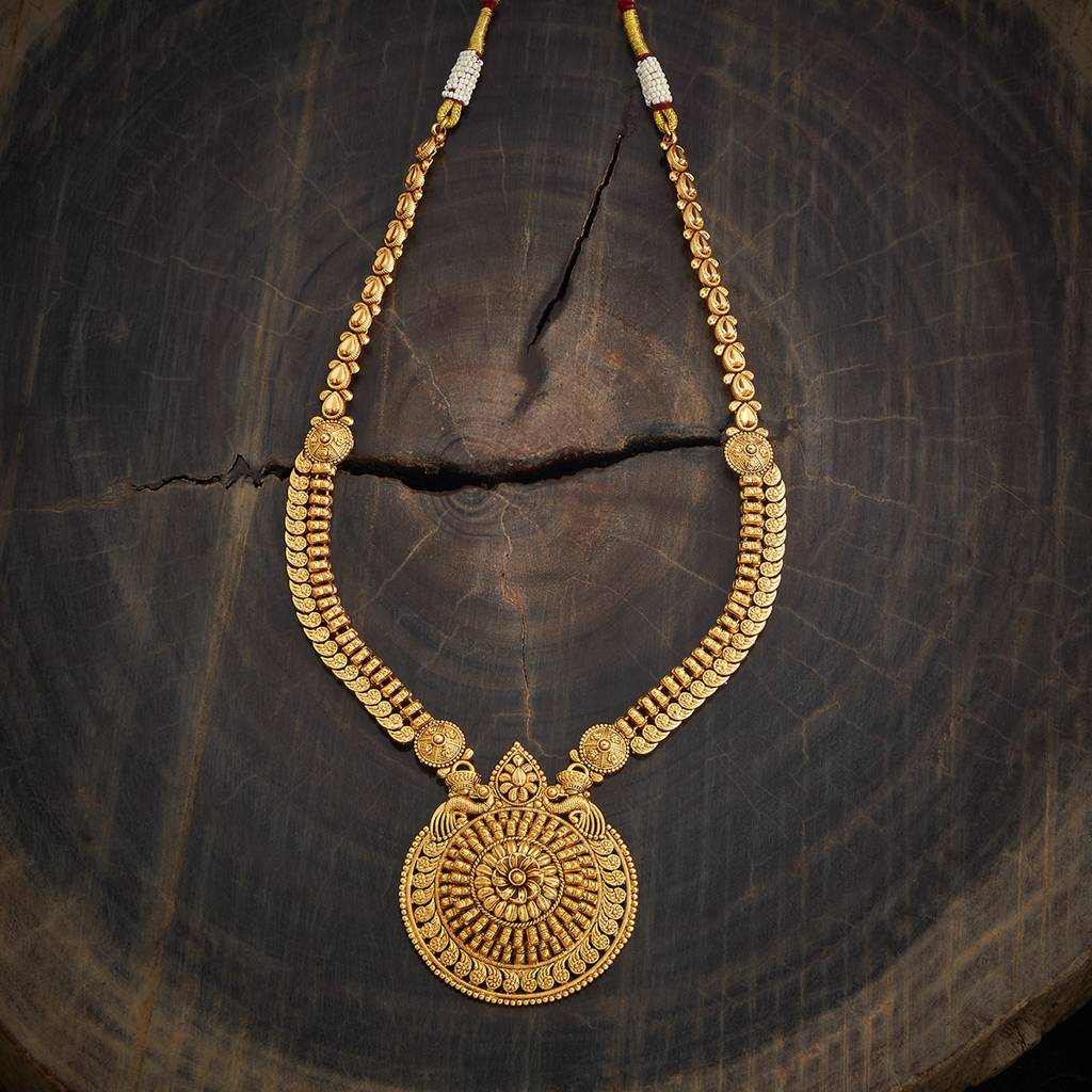 Kushal'S Fashion Jewellery Gold-Plated Ethnic Antique Necklace - 433448 : 433448