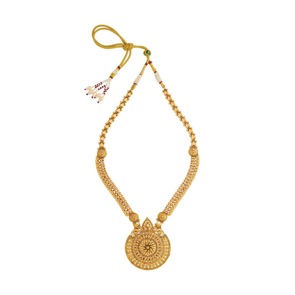 Kushal'S Fashion Jewellery Gold-Plated Ethnic Antique Necklace - 433448 : 433448