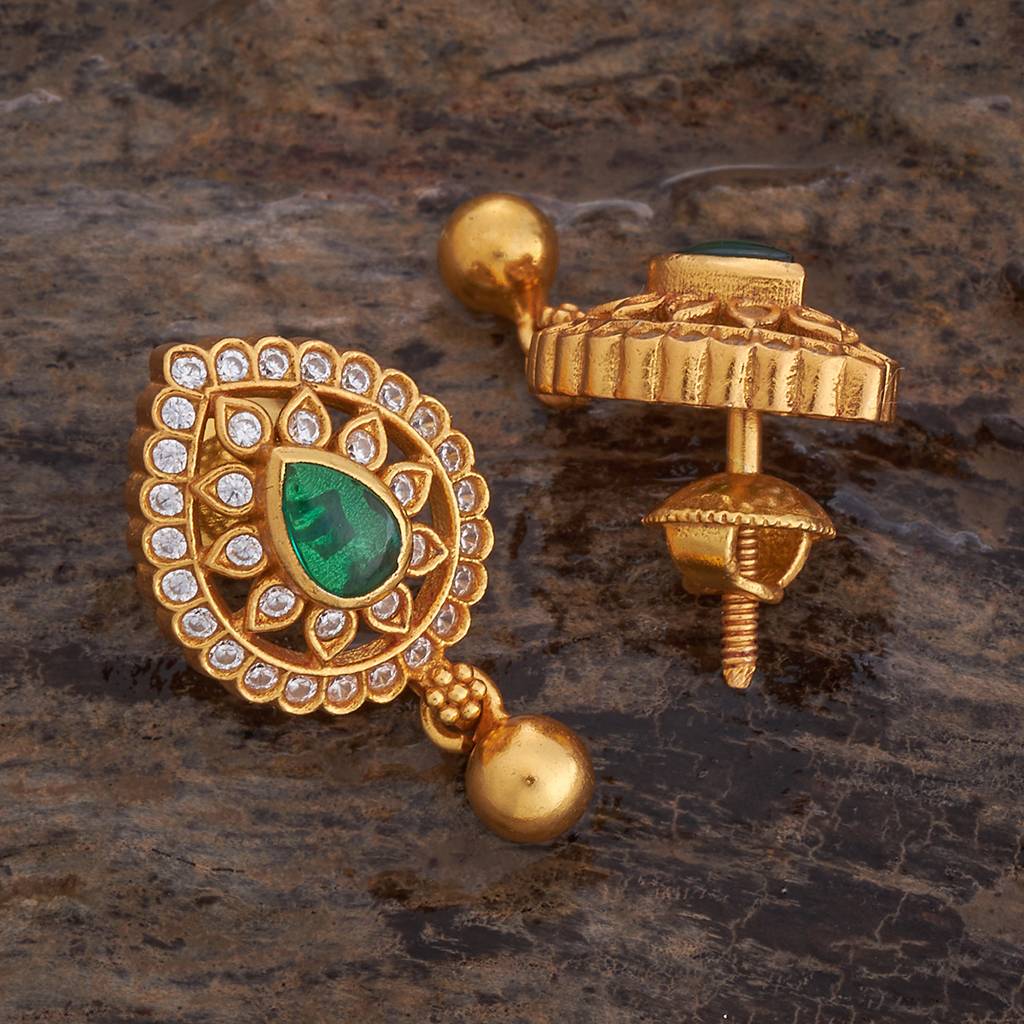 Kushal'S Fashion Jewellery Gold-Plated Ethnic 92.5 Pure Silver Temple Studs - 181539 : 433843