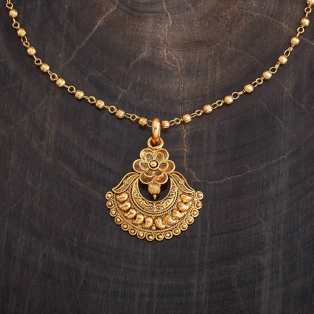Kushal'S Fashion Jewellery Gold-Plated Ethnic Antique Necklace - 433994 : 433994