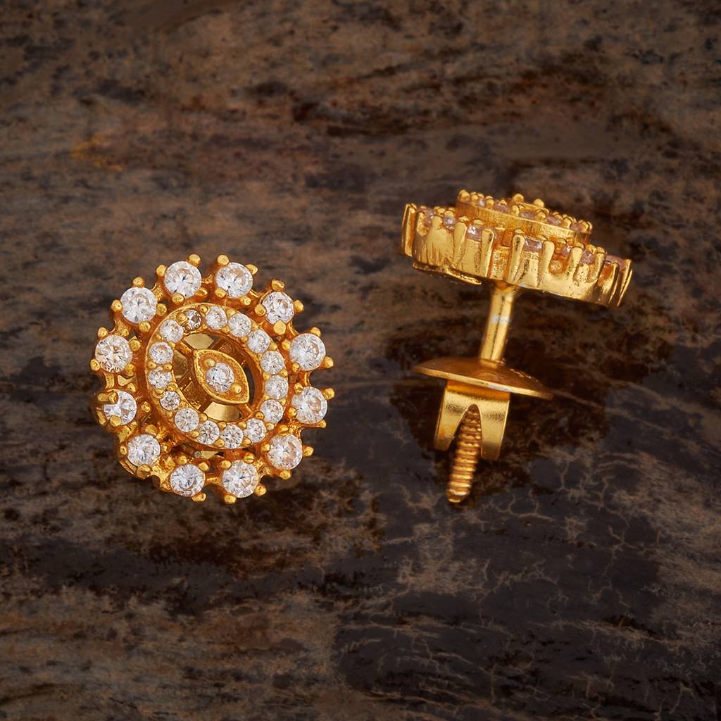 Kushal'S Fashion Jewellery White Gold-Plated Ethnic 92.5 Pure Silver Temple Studs - 434039 : 434039