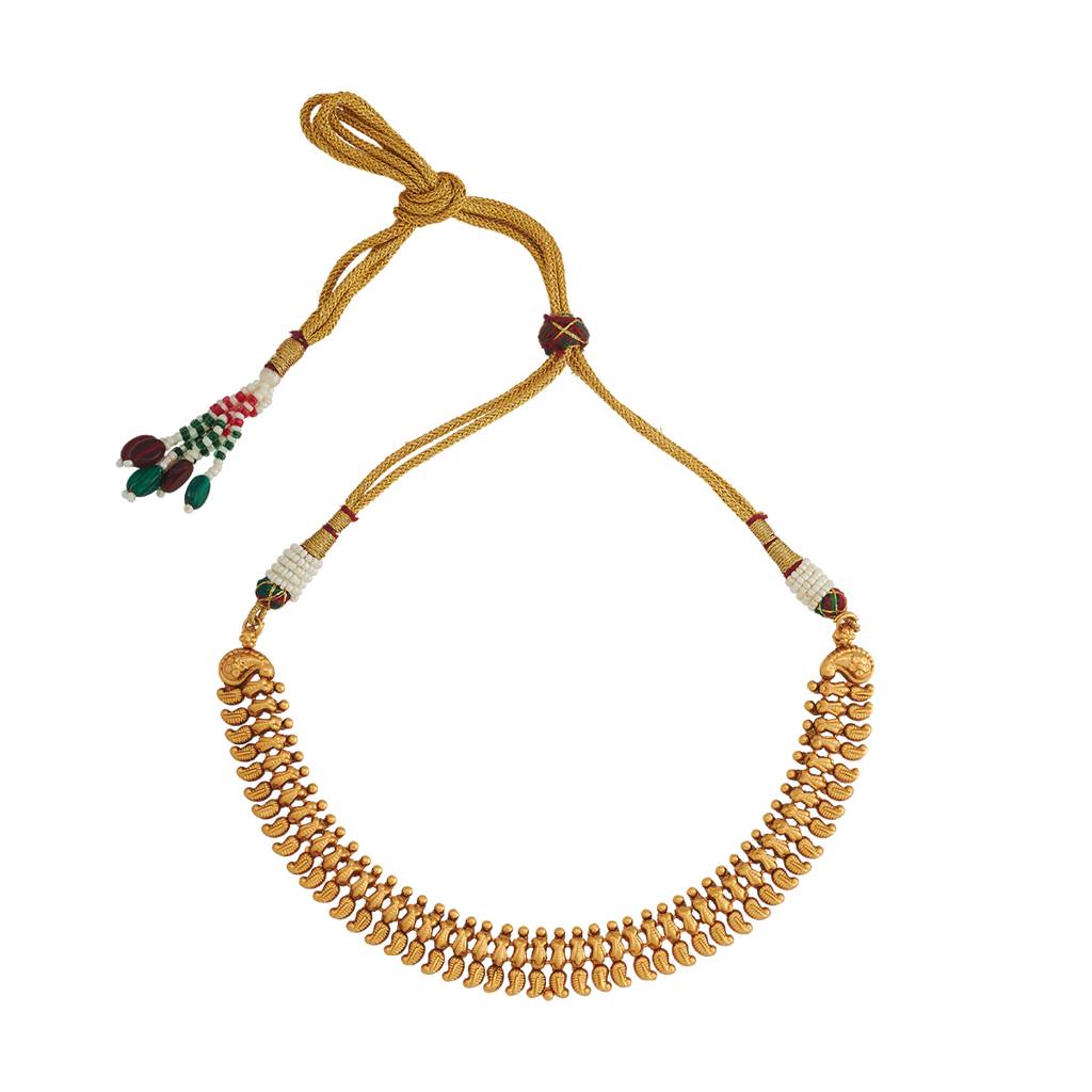 Kushal'S Fashion Jewellery Gold-Plated Ethnic Antique Necklace - 434551 : 434551