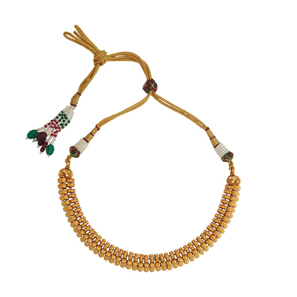 Kushal'S Fashion Jewellery Gold-Plated Ethnic Antique Necklace - 434552 : 434552