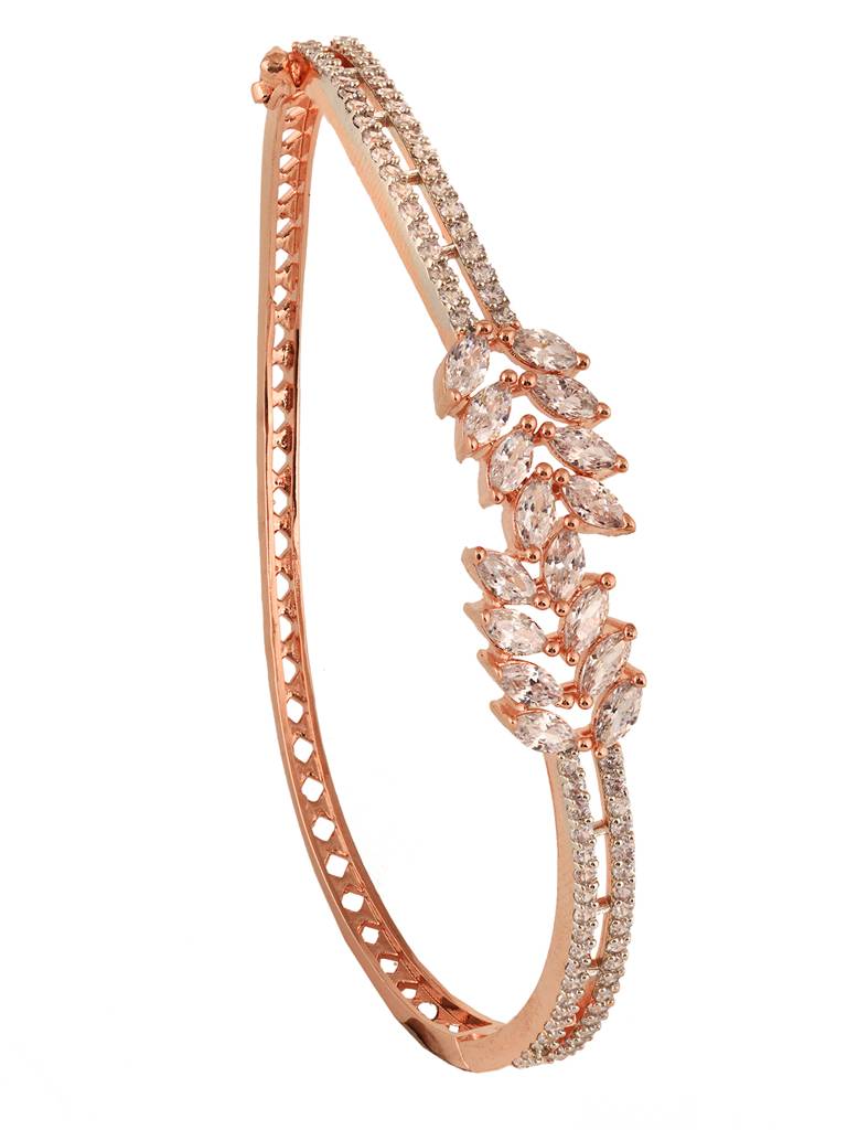 Rose Gold Plated Marquis Ad Studded Kada Bracelet : SJBR1831