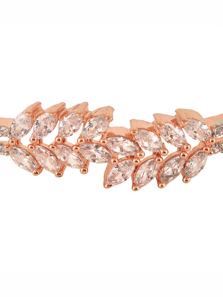 Rose Gold Plated Marquis Ad Studded Kada Bracelet : SJBR1831