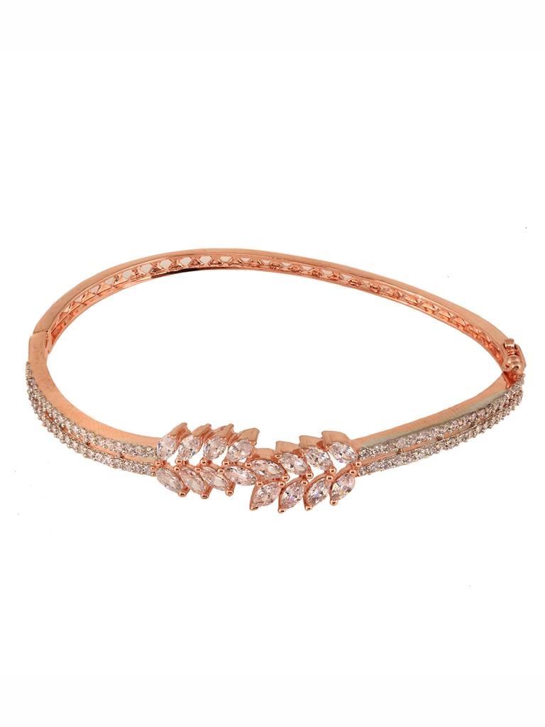 Rose Gold Plated Marquis Ad Studded Kada Bracelet : SJBR1831