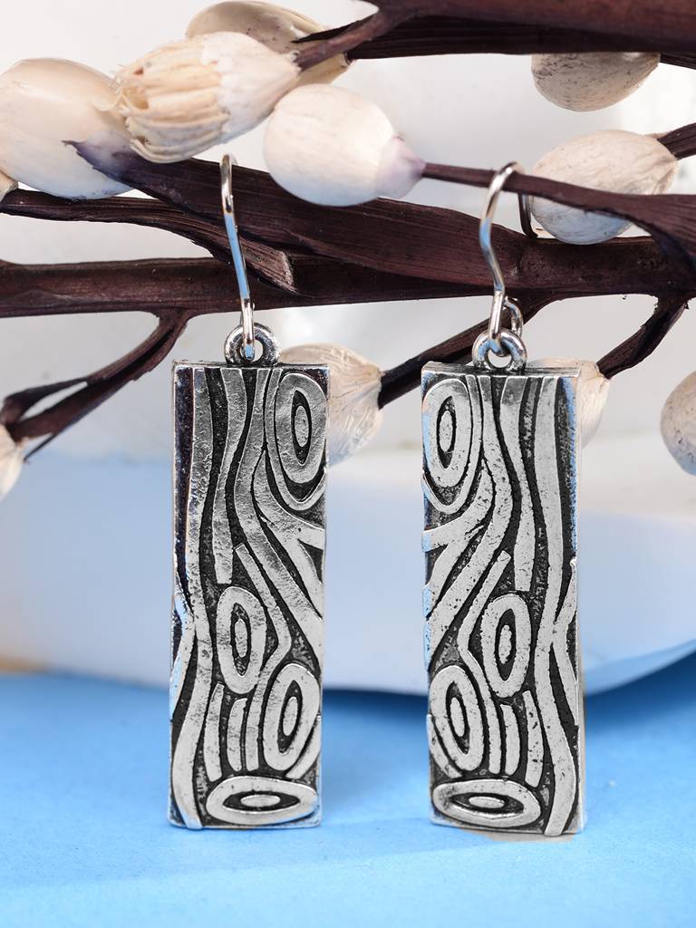 Silver Toned Combo Of 2 Quirky Oxidised Earrings : SJER1836