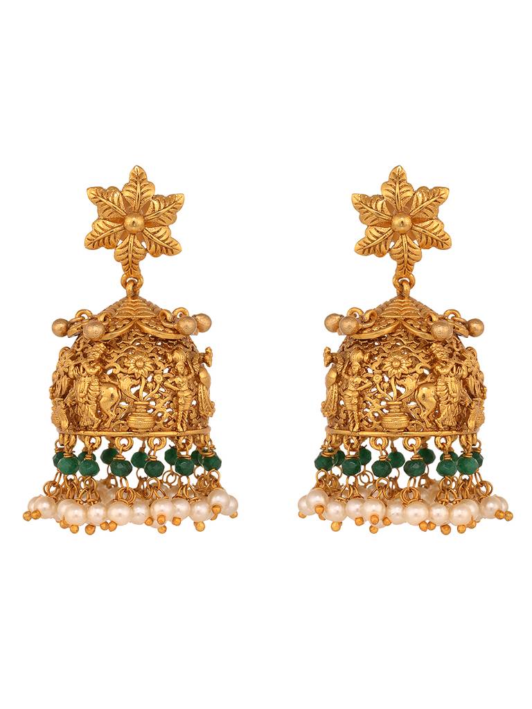 Gold Plated Krishna Leela Choker Temple Jewellery Set : SJNK1863