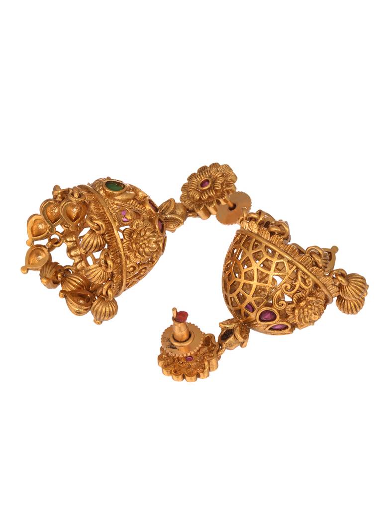 24-Ct Gold Polish Kempo Radha Krishna Jewellery Set : SJNK1866
