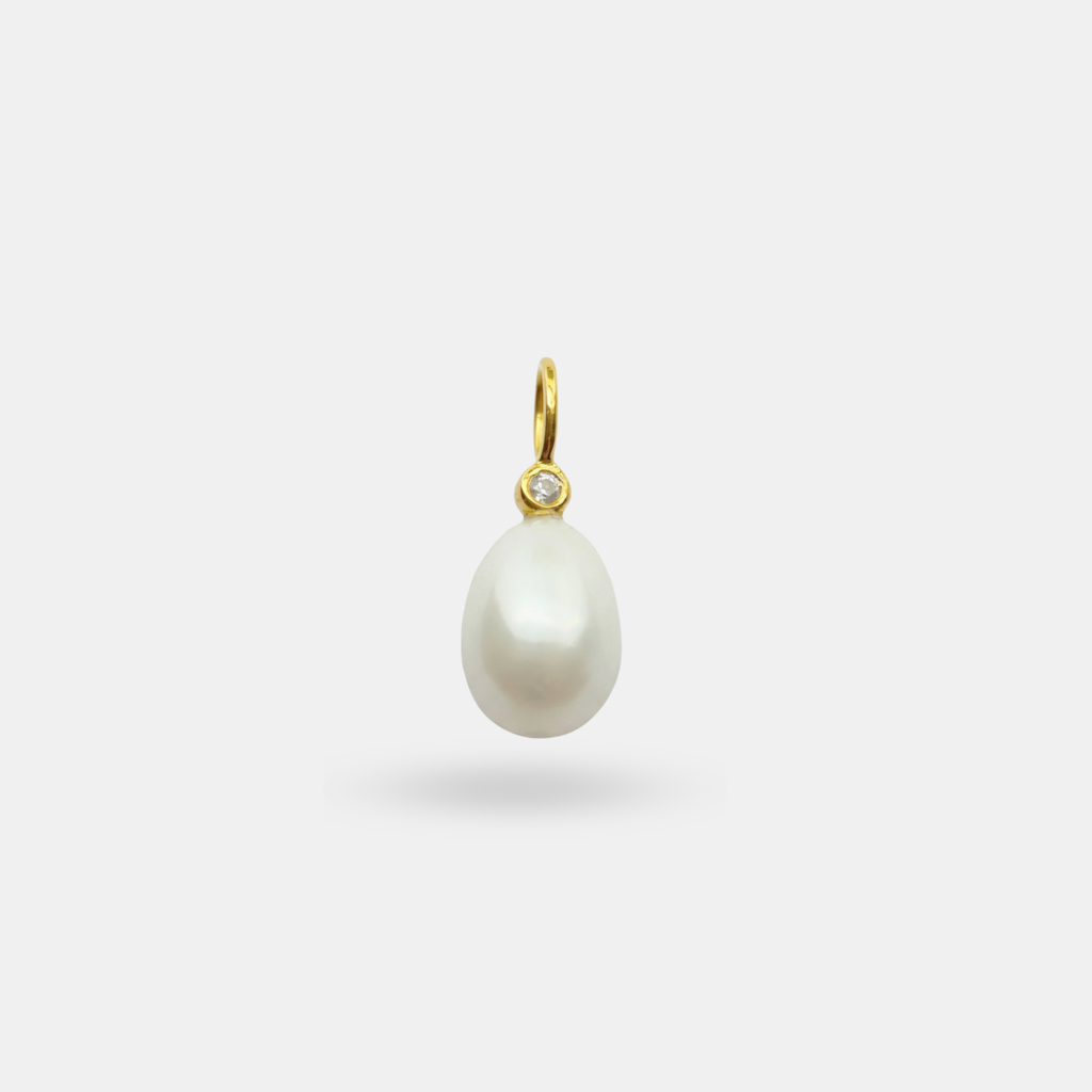 Pearl Drop Detachable Pendant : PD-PRL04-YG-WHT
