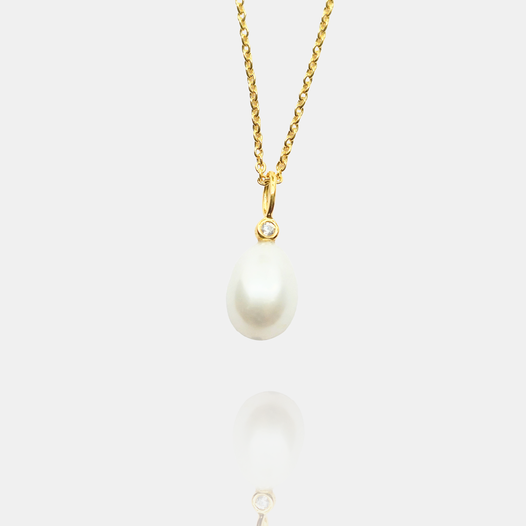 Pearl Drop Detachable Pendant : PD-PRL04-YG-WHT