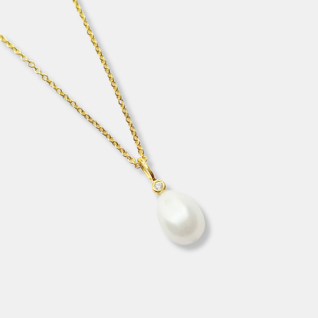 Pearl Drop Detachable Pendant : PD-PRL04-YG-WHT