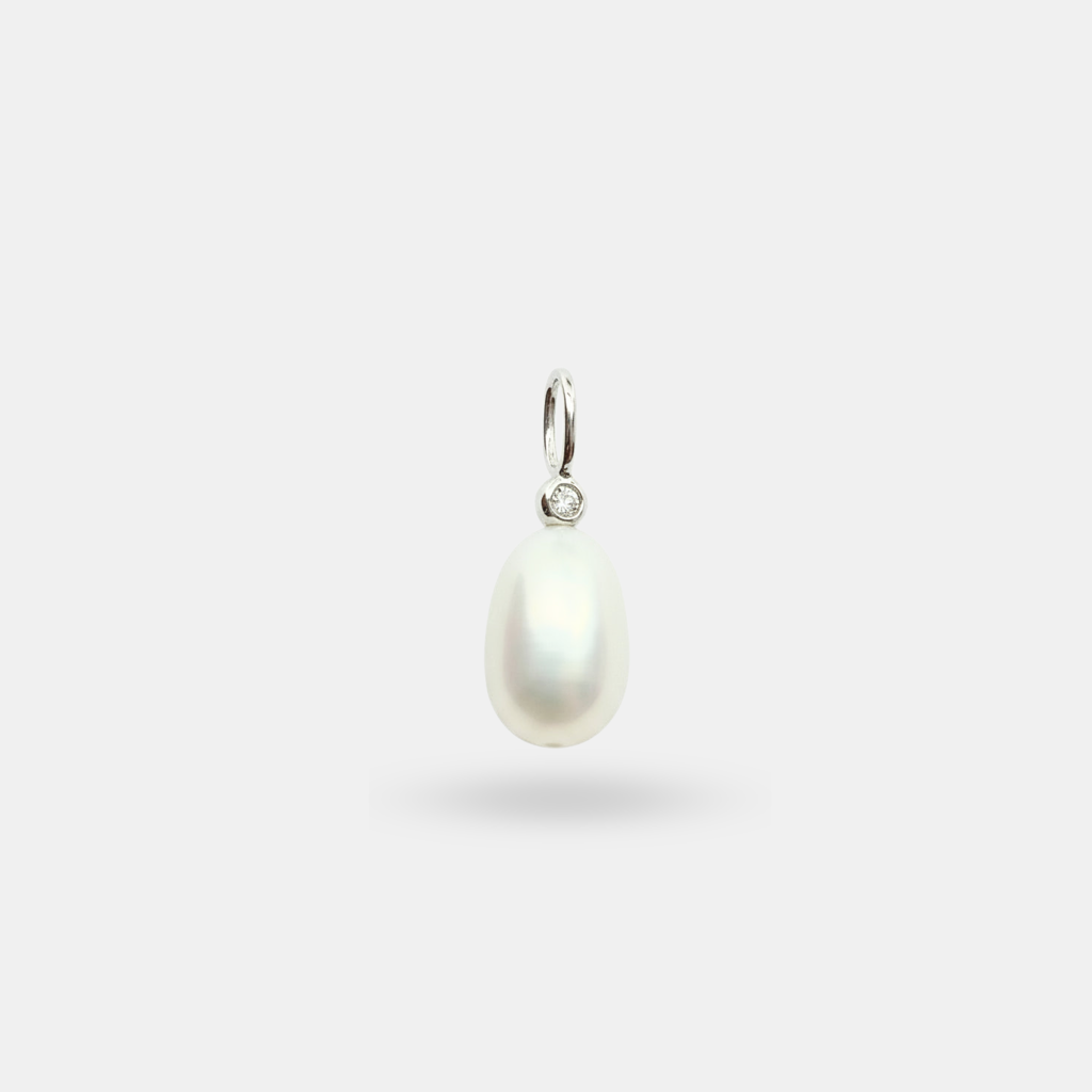 Pearl Drop Detachable Pendant : PD-PRL04-SL-WHT